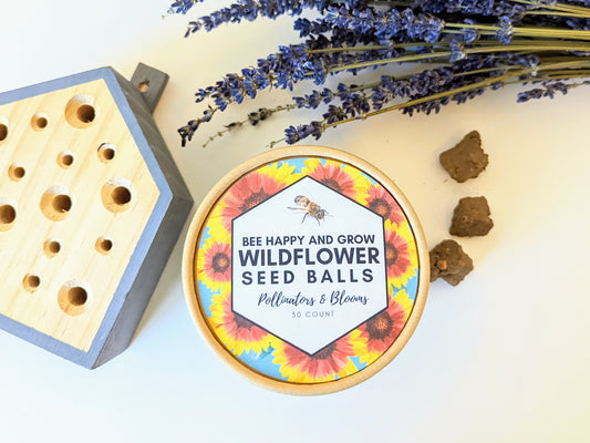 Pollinator Garden Seed Balls - U.S. Native - 30 Seed balls - Kraft - Wildflowers