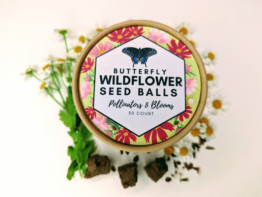 Flower Garden for Monarchs and Butterflies - Wildflower Seed balls 30 count
